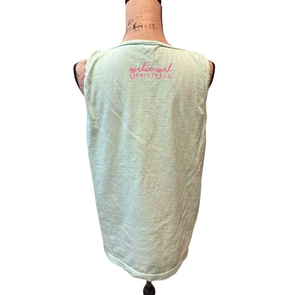 *3/$15 Girly Girl Women's Sleeveless Green Tank Top Size M Casual Summer - Picture 4 of 8